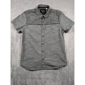 Guess Button Up Shirt Mens Large Gray Vintage Casual Collared Short Sleeve